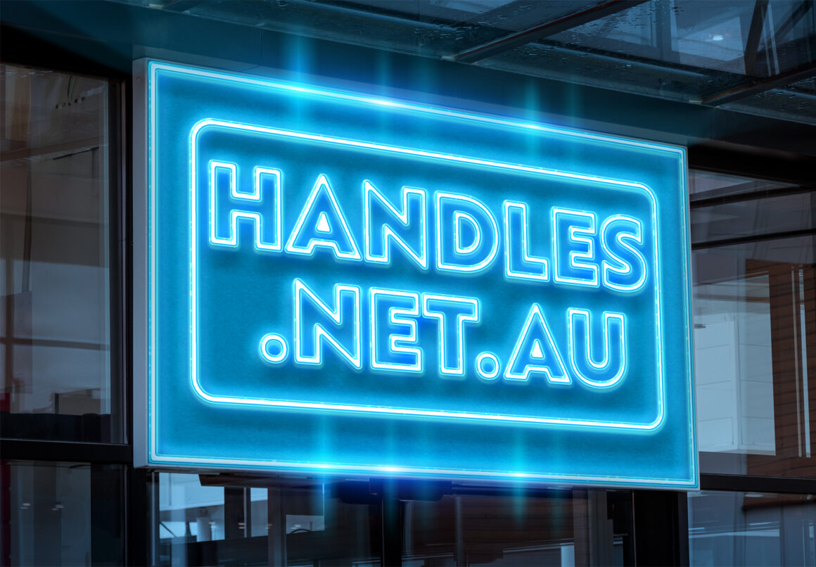 Handles Net Au Neon Sign Logo