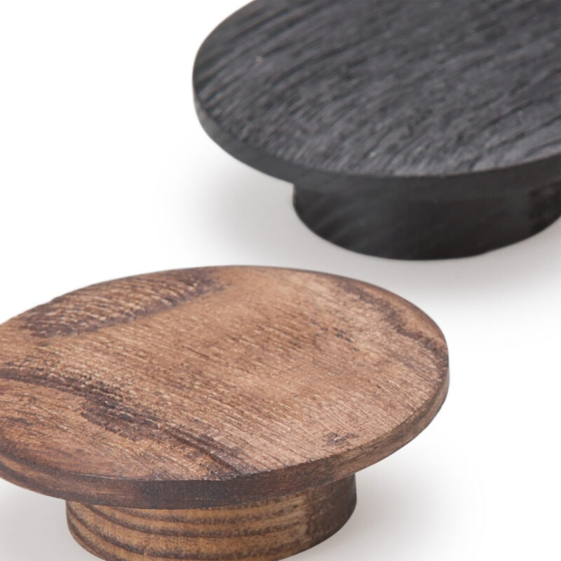 Furnware Echo Oak And Black Woodgrain 60mm Round Ash Wood Timber Knob Fg E0166 060 Family